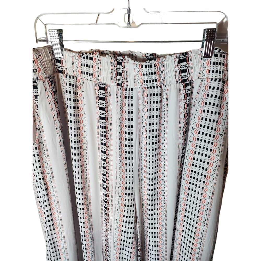 Cream Viscose Tribal Print Pants, 3X - Picture 2 of 5